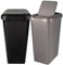 Pluto Packaging Tall Practical 45L Slim Compact Moda Swing & Lift Bins For Home Kitchen & Office With Lid (1, Black)