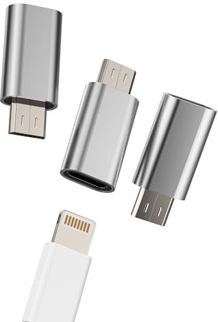 Adaptador Micro USB macho a Lightning hembra (3 Pack) para Apple iPhone Carga Jack Datos Cable Android Móvil Adaptadores Compatible con Samsung Galaxy S6 S7Edge+ Active Note5 Conector 091-L-Mc