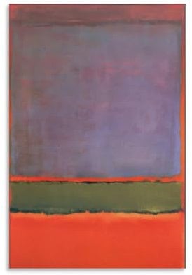 REDCHAMBER Expressionismus-Maler, Mark Rothko, Violett, Grün und Rot, Poster, Kunstdruck, Poster, Wandkunst, Gemälde, Leinwanddekoration, Heimposter, 30 x 45 cm