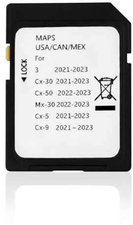 Forccord Scheda SD di navigazione di ultima versione adatta per sistema di navigazione GPS per auto 3/CX5/CX9/CX30, 2022-2023 MX30/CX50 per auto per mappe USA/CAN/MEX TD2K-66-EZ1