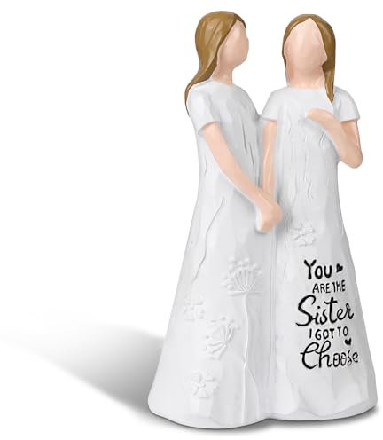 CNSJ Sister Figurines Sister Gifts for Best Friends Women You're The Sister I Got to Choose Bestie Friendship Gift for Sisters from Sister, Sculpted Hand-Painted Figure for Sister