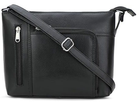 Hudson & James Designer Genuine Leather Women Ladies Travel Satchel Everyday Crossover Cross body Work Mobile Shoulder Handbag Bag