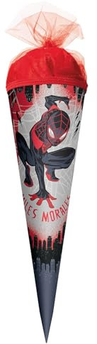 ROTH Schultüte, Marvel Spiderman (Miles Morales), 22 cm, rund, Tüllverschluss
