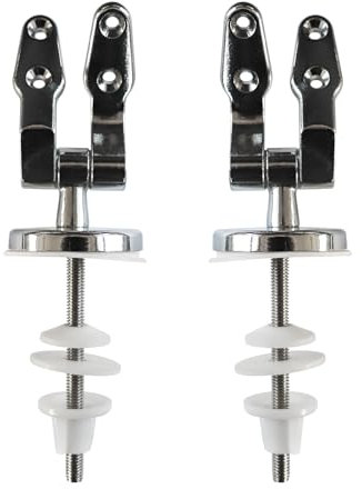 Fanmitrk Metal Toilet Seat Hinge-Zinc Alloy Toilet Seat Fittings,Replacement Hinge with Fittings and Repair Parts, for Most Wooden MDF Seat