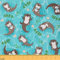 Loussiesd Kinder Otter Stoff 92x150cm Bank Biber Patchwork Stoffe für Stühle für Jungen Mädchen Cartoon Tier Dekorative StoffMeterware Niedlich