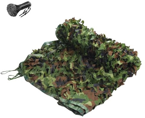 Générique Filet Camouflage Militaire 2x5m 3x4.5m 3x5.5m 4x6m 5x6m 4x12m Filet De Camouflage Renforcé, Toile Camouflage Exterieur(2x6 M)
