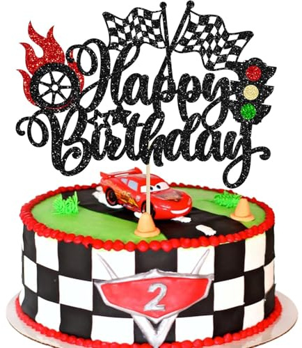 YUEcthynous Tortendeko Auto Geburtstag,Rennauto Theme Party Auto Kuchen Deko, Auto Geburtstagstorte Deko,Kuchendeko Geburtstag Junge, Auto Cake Topper für Kindergeburtstag