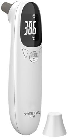 kinrguiyuez Wasserdichte Haustierthermometer,Tierthermometer für Katzen,Vet Tech Thermometer | Veterinärthermometer, genaues Gerät zur Erkennung von Welpenfieber, Heimtierbedarf für Hunde,
