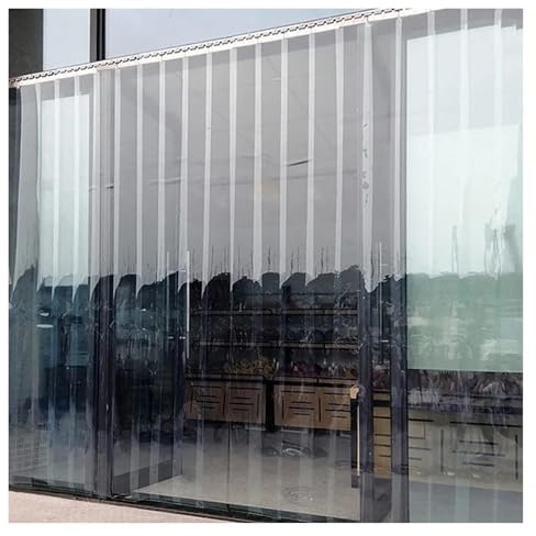 QHLTY wasserdichte Kunststoff Streifenvorhang, Transparente Vinyl Türvorhänge, PVC Lamellenvorhang für Balkon, Stall, Lagerhalle, Garage, Innenhof, Gefrierschrank, Geschäft(180x220cm)