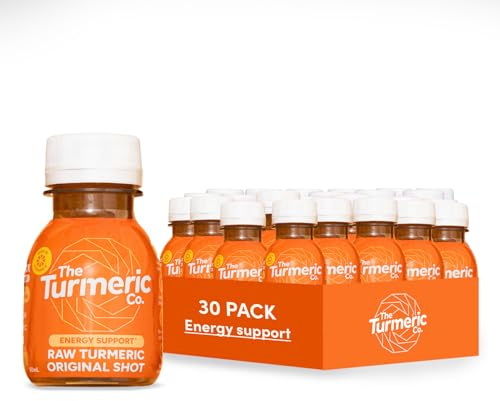 The Turmeric Co. Fresh Turmeric Shots | 30 Shots | Daily Health & Boost Immunity | Joint Support | Natural Vegan Cold-Pressed Ingredients | No Preservatives | No Added Sugar
