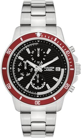 s.Oliver Herrenuhr - 41 mm - analoge Armbanduhr mit Quarzwerk - Multifunktion & 3 Zeiger - hoher 5 ATM wasserdicht - Kratzfest