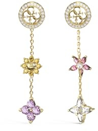 Guess Damen-Ohrringe 4G Kristall Pink/Goldfarben JUBE06036JWYGMCT/U