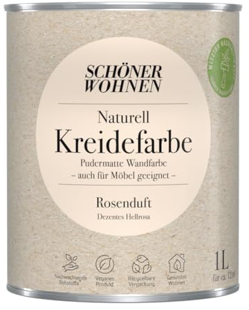 1L Schöner Wohnen Naturell Kreidefarbe Rosenduft, Dezentes Hellrosa