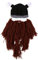 Metyou Erwachsene Winter Warme Maske Hut Wikinger Bart Beanie Horn Hut Gestrickte Wolle Lustige Schädel Kappe (Kaffee)