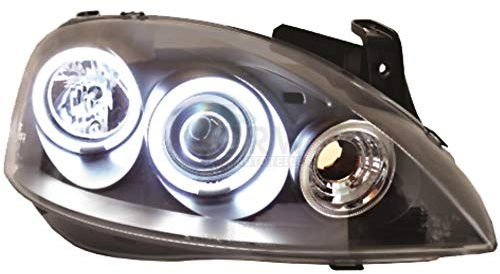 Set Scheinwerfer Corsa C Bj. 00-06 klar/schwarz CCFL Angel Eyes H1+H1