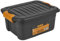 URBNLIVING Large Mano Black Plastic Storage Box With Clip On Lids (1, 12 litre)