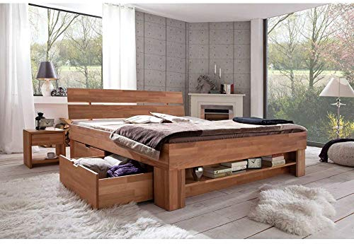 Elfo Futonbett Futonliege Granada 180x200 inkl. Schubladen Kernbuche geölt NEU