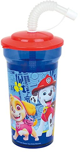 PAT'PATROUILLE 005776 gobelet avec paille DISNEY MINNIE 005771 Verre/gobelet avec paille 400 ml pour enfant - Vaisselle réutilisable, Clair