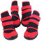 Schneeschuhe für Hunde, Pfoten, Hundeschuhe, Haustier, Hund, Welpen, Winter, tragbar, wasserdicht, rutschfest, Regenschuhe, Schneestiefel, Schuhe – Rot + Schwarz XXS
