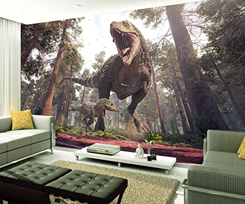 XAONUO Tier Wandbild Fototapete 3D Effekt 300X200Cm Bäume Tiere Dinosaurier Fototapeten Vlies Tapeten Wandtapete Vliestapete Wandbild Wand Schlafzimmer Wohnzimmer Büro Küche