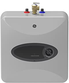 GE Appliances 6 Gallon, Versatile Mini Tank Electric Water Heater with Adjustable Thermostat, Easily Installs Under Sink, 120v