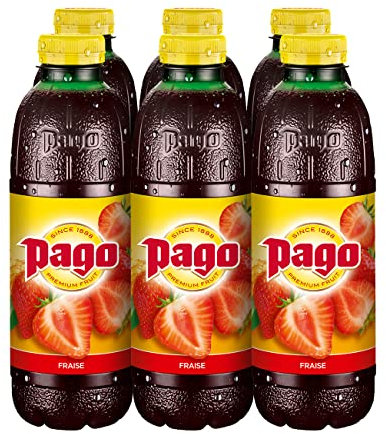 Zumos Pago - Bebida de Fresa a partir de Zumo de fresa Pack 6 x 750ml Especialidades