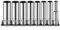 Jeu de douilles 1/4 - 8 pièces métriques à 12 pans (6 mm, 7 mm, 8 mm, 9 mm, 10 mm, 11 mm, 12 mm, 13 mm) - Acier au chrome vanadium avec support robuste - 50BV30