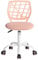 FurnitureR Silla de oficina silla de escritorio de altura ajustable, asiento giratorio de tela, silla de trabajo ergonómica sin reposabrazos, color rosa claro