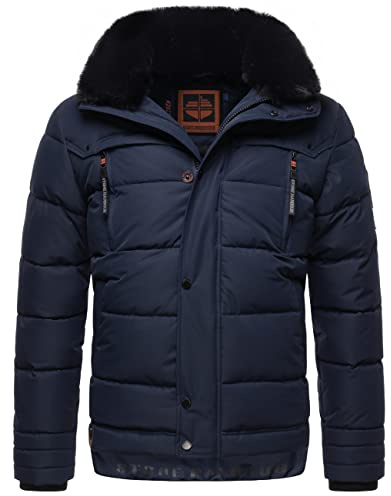 STONE HARBOUR Winterjacke warme Steppjacke mit abnehmbarer Kapuze Witaas Navy Gr. L