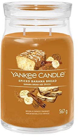 Yankee Candle Signature Scented Candle | Spiced Banana Bread Large Jar Candle with Double Wicks | Soy Wax Blend Long Burning Candle | Perfect Gifts for Women