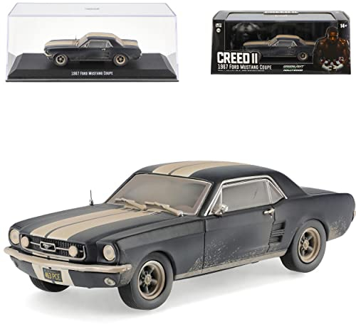 alles-meine.de GmbH Ford Mustang Shelby GT500 1967 I 2. Generation Coupe matt Schwarz mit Weiss Creed II Rockys Legacy 1/43 Greenlight Modell Auto mit individiuellem Wunschkennze..