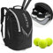 INOXTO 40L Tennisbeutel für Damen und Herren Großer Tennisrucksack kann 2 Tennisschläger halten, Reisen, Camping (schwarz)