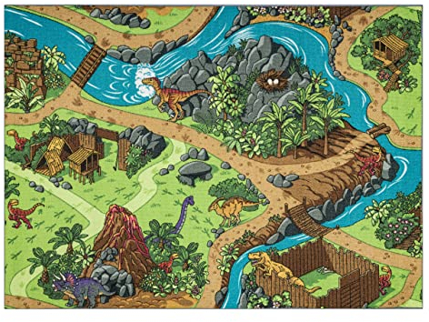 rugsx Teppich Rebel Roads - Moderner Kurzflor Teppich in grau & grün, pflegeleicht, Öko-Tex Zertifiziert, Anti-Rutsch 140x200 cm