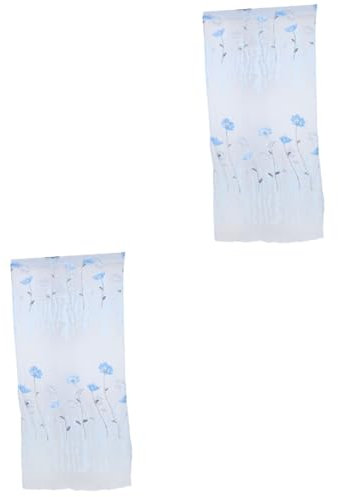 Artibetter 2st Blaue Vorhänge Gardinen Für Fenster Vorhängeschloss Transparente Fensterläden Transparente Vorhänge Fenster Durchsichtig Fenstertüll Voile-vorhänge Blumen Fensterabschirmung