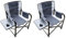 OLPRO Set of 2 Folding Directors Chairs – Grey – Strong Camping Chairs for Adults with Folding Table, Cup Holder & Storage Pouch – Ideal for BBQs, Garden & Outdoor Use
