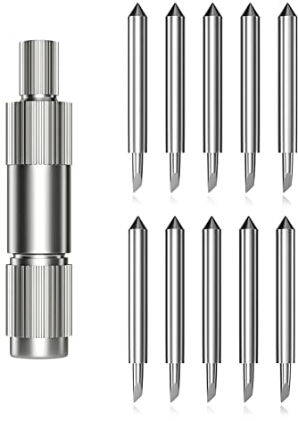 NEJE 45° Klinge & Häuse für NEJE MAX 4 Laser Graviermaschine, Wolframstahl gefertigt, schöne Muster auf Papier, Vinyl, Karten schneiden (45° Klinge *10 + Klingengehäuse *1)