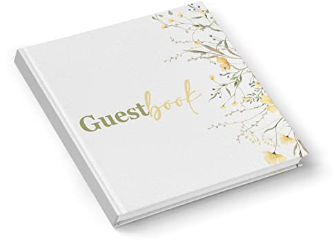 Logbuch-Verlag kleines Gästebuch Guestbook international für Hotel Ferienwohnung Hochzeit 18 x 18 cm quadratisch floral