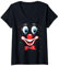 Damen Karnevalskostüm Fasching Kostüm Lustige Clown Konfetti T-Shirt mit V-Ausschnitt
