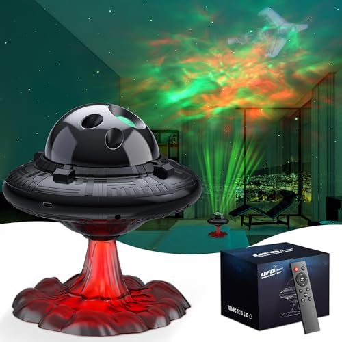 HOMGEN Galaxy Projector, UFO Galaxy Light Projector with 8 Cloud 3 Star Modes LED Starry Sky Atmosphere Night Light Projector for Bedroom Christmas Party for Kids Adults