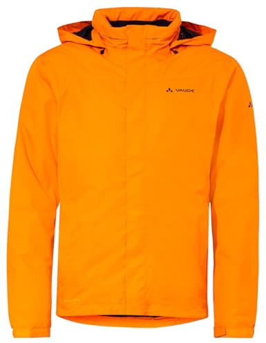 VAUDE Escape Wattierte Fahrradjacke Herren Wasserdicht Dampfdurchlässig – Regenjacke mit Isolierung für kalte Tage, Windbreaker mit Kapuze – kurkuma, Größe: S