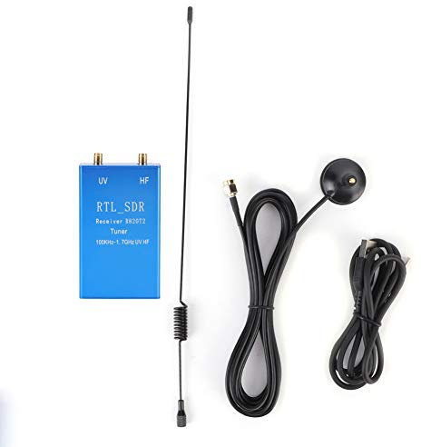 XTevu Software Defined Radio con kit antenna Kit ricevitore portatile Ingresso antenna indipendente per radio RTL28U + R820T2 100 KHz‑1,7 GHz