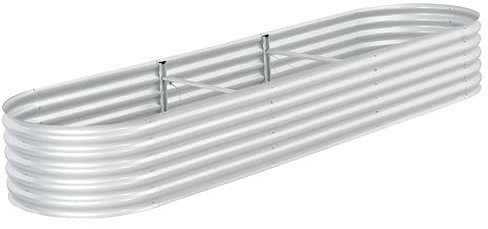 AUUIJKJF Home Outdoor OthersGarden Hochbeet 320x80x44cm Verzinkter Stahl Silber