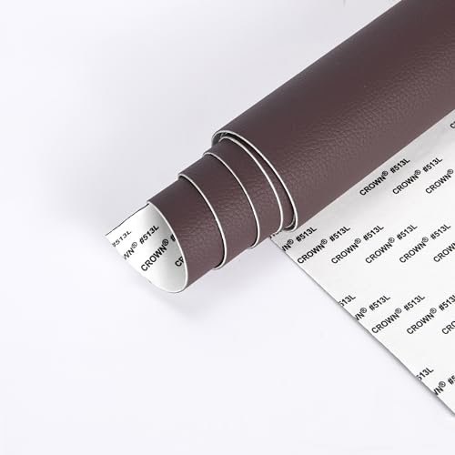 Leder Patch Mit Selbstklebend(Hohe Viskosität).Kunstleder Reparatur 30 * 150cm.PU Lederoptik Lederflicken Folie.für Couch Autositz,Sofa Möbel,Handtasche Außenreparatur-Dunkelbraun