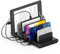 Charging Station for Multiple Devices USB Multi iPad Charging Station, Fast Charging Dock Cell Phone Organizer for iPhone, iPad, Android, Tablets (Black)