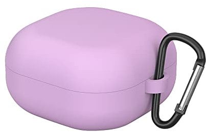 Viwind Silicone Case Cover Compatible with Galaxy Buds2, Galaxy Buds Pro, Galaxy Buds Live, Portable Scratch Shock Resistant TPU Non-Slip Grip Protective Cover with Carabiner(Purple)