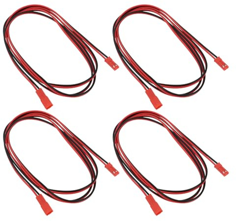 Be In Your Mind JST-Steckverbinderkabel, 2-polig, Stecker auf Buchse, Verlängerungskabel, kompatibel mit RC-Modellauto, Nachrüstung, Funksteuerung, 22 AWG, 100 cm, 4 Stück