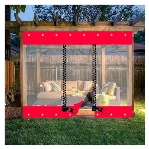 VagxTbs wasserdichte Plane Windschutz Regenschutz Outdoor PVC Trennvorhänge mit ÖSen PVC-Kunststoffplane für Pavillons Pergola Balkone(6x4m(19.7x13.1ft))