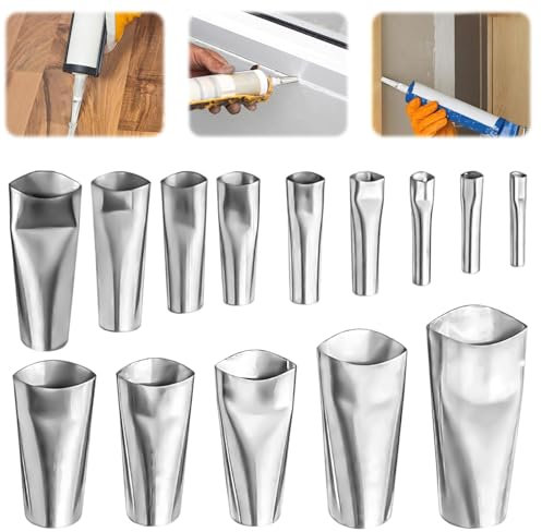 YIUWOD Paquet de 14 Pour Combler Les Vides Dans Les Cuisines Rubber Nozzle Kit - Rubber Caulking Tool - Outils de Calfeutrage - Salles de Bains,RéServoirs,Portes,FenêTres,Sols,éViers et Plus Encore