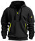 Sprifloral Men's Hoodies Sweatshirts Fleece Long Sleeve Casual Drawstring Hoody Top with Pocket Black XXL