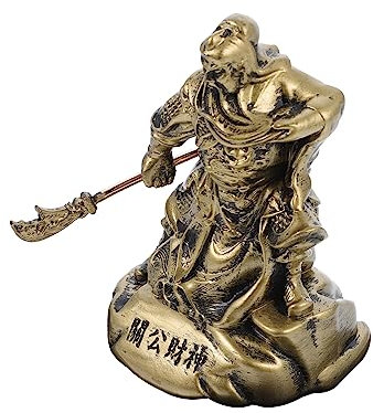 Garneck 1 Stück Ornamente Figur Auto Guan Gong Statue Chinesische Guan Yu Statuen Tischdekoration Vintage Schreibtischaufsatz Glücksbringer Guan Gong Feng Shui Statue